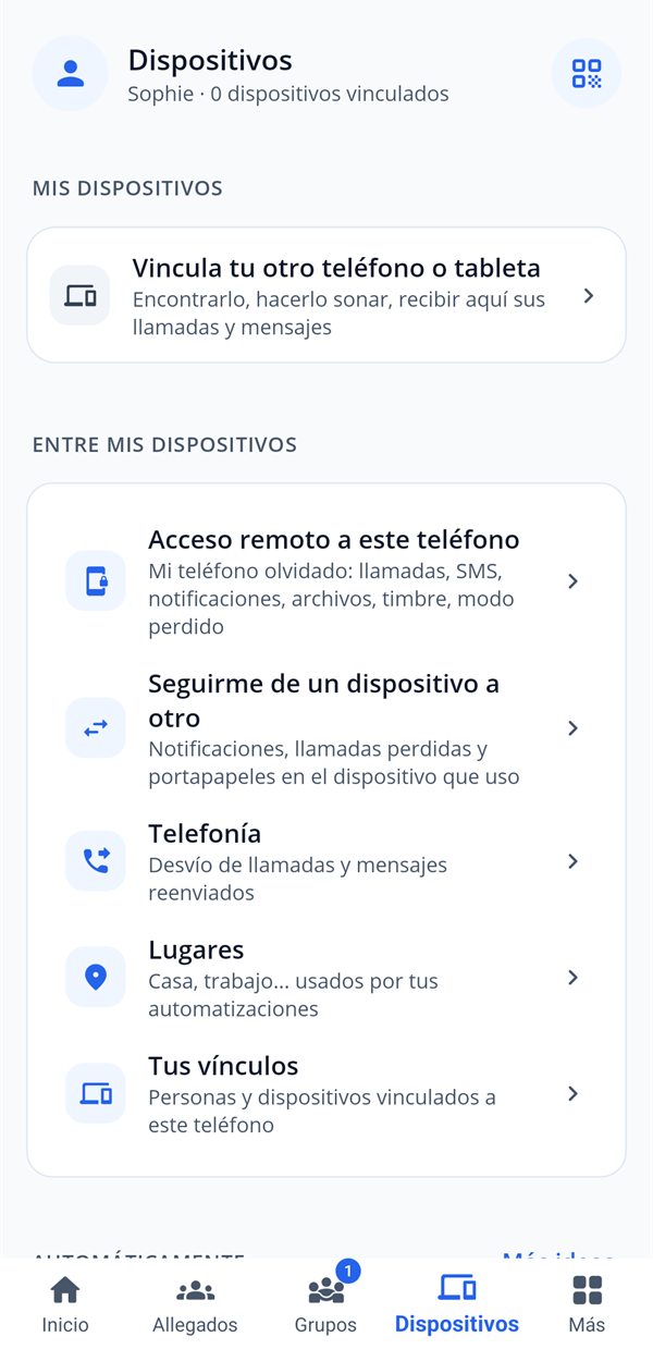 Mis dispositivos: acceso a distancia, seguirme de un dispositivo a otro, llamadas y SMS