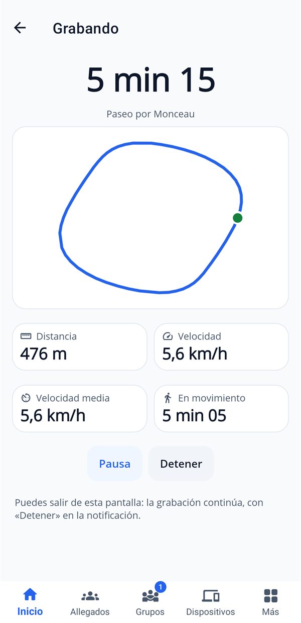 Un trayecto en plena grabación
