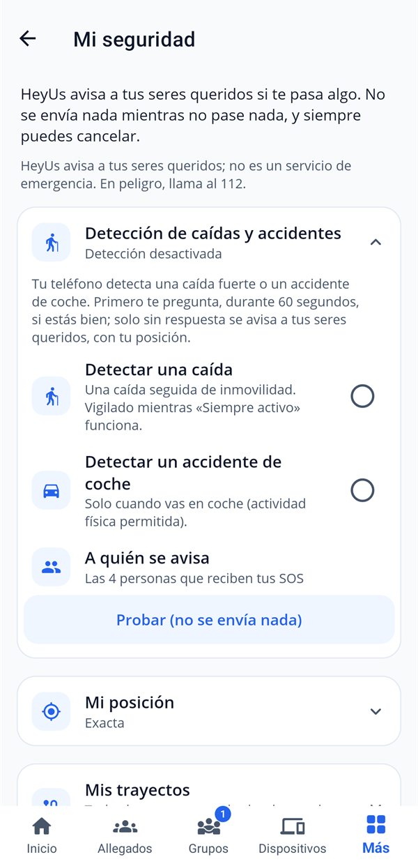 Mi seguridad: detección de caídas y de accidentes, a quién se avisa