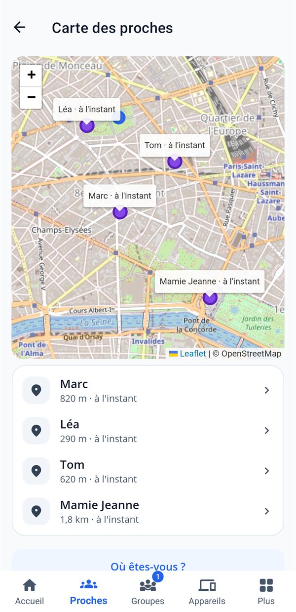 La carte des proches&nbsp;: Marc, Léa, Tom et Mamie Jeanne